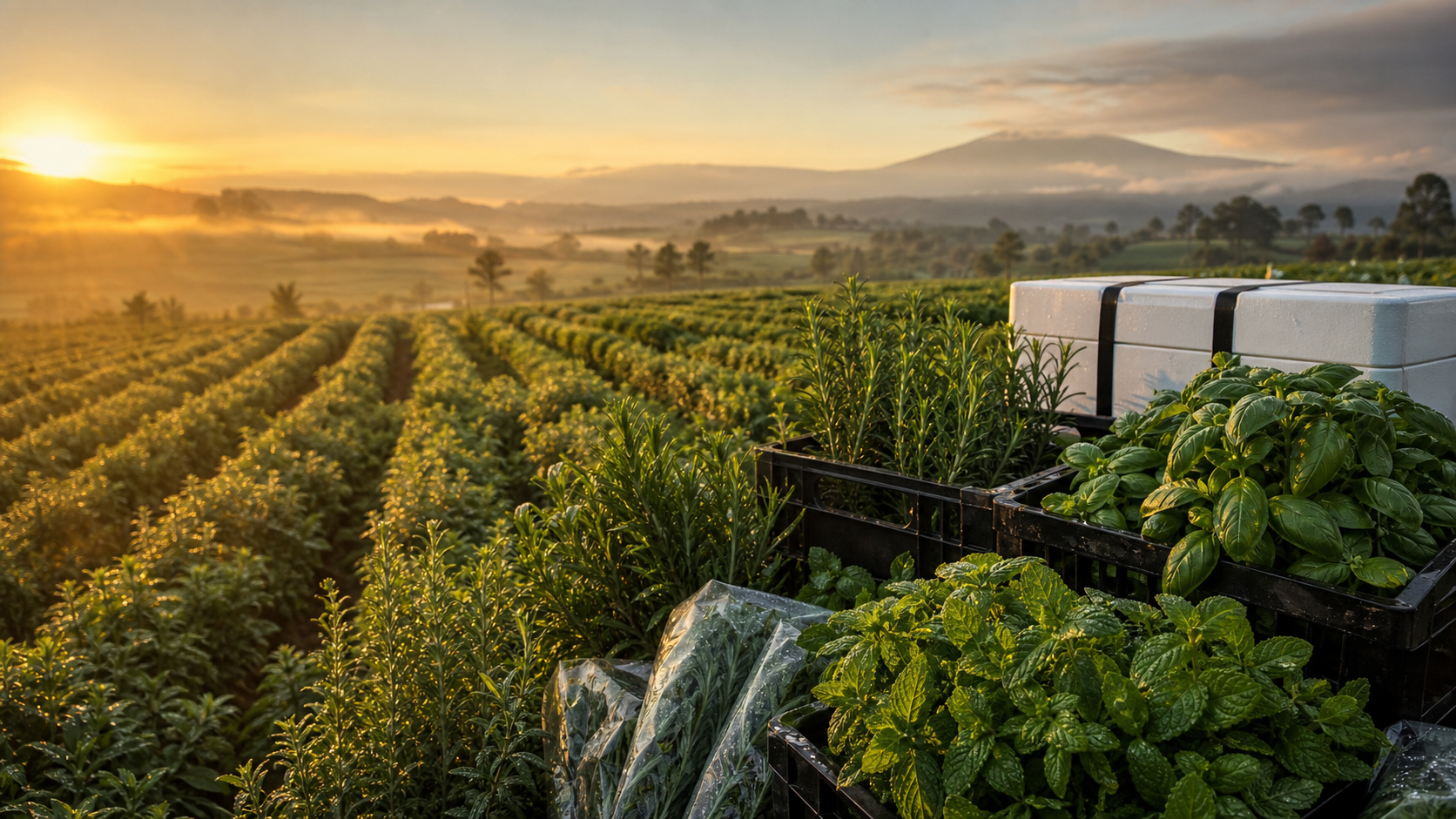 Premium Kenyan herb fields prepared for export